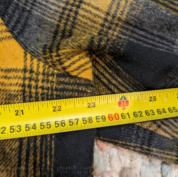 Only & Sons Mens XL Black & Yellow Over shirt/Plaid Jacket With Metal Buttons - Picture 6 of 7